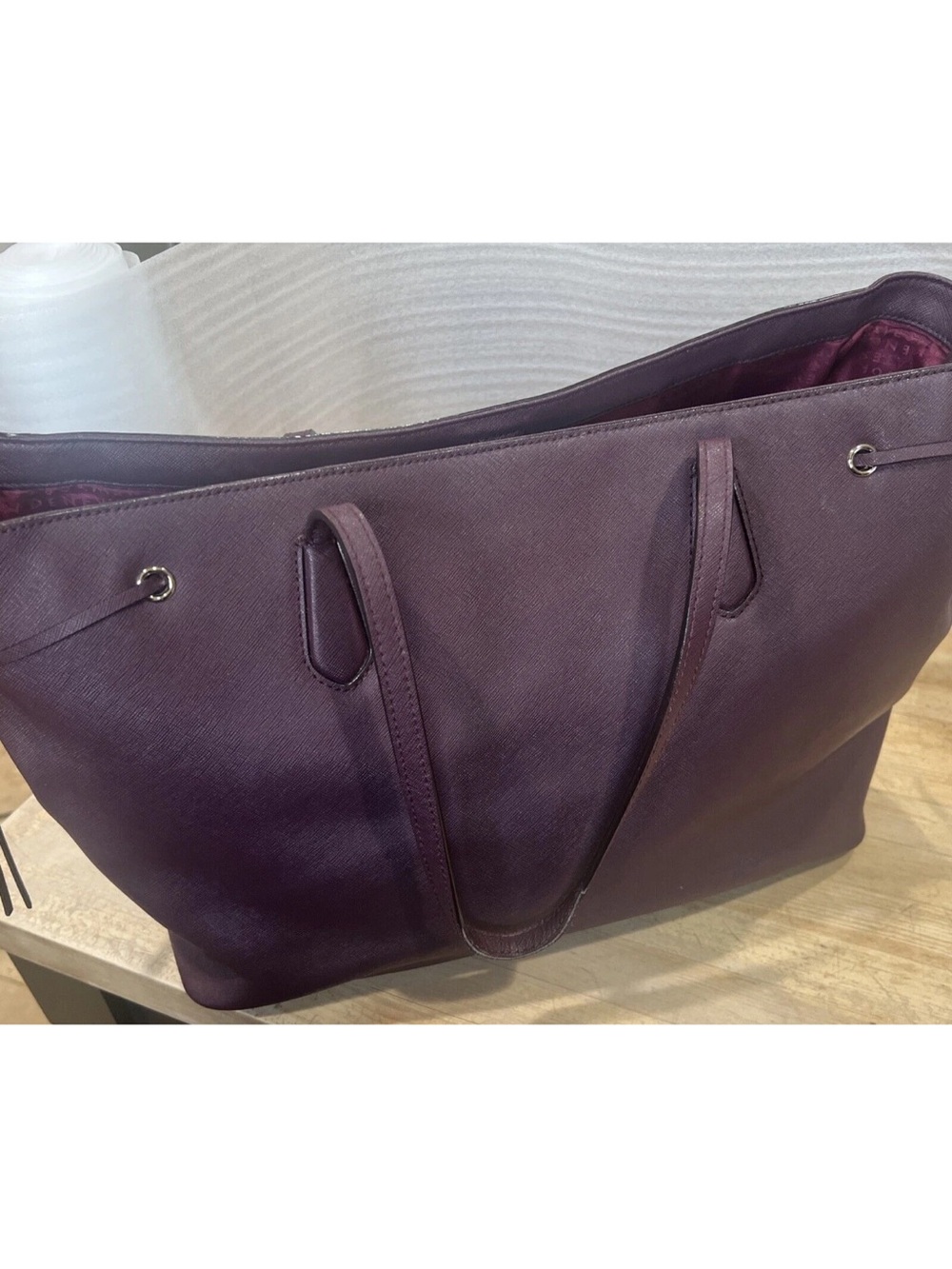 Kate Spade Extra Large Wine purple Ari Laurel Way Tote - Picture 2 of 8